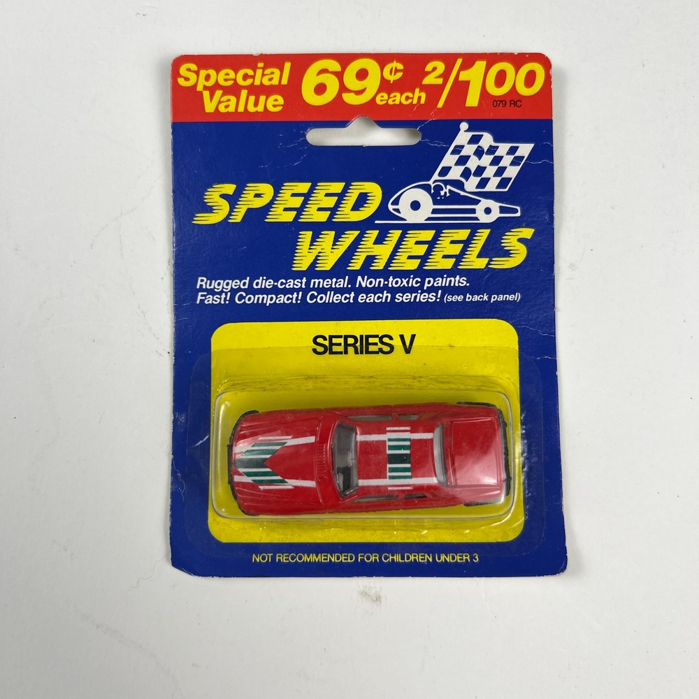 Speed Wheels Die-cast Car Kids Red Racing Decals Series V Vintage Toy